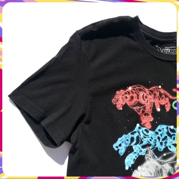 HOT TOPIC Mens Black Voltron Legendary Defender Constellations Lions Tee Size M - Picture 4 of 8
